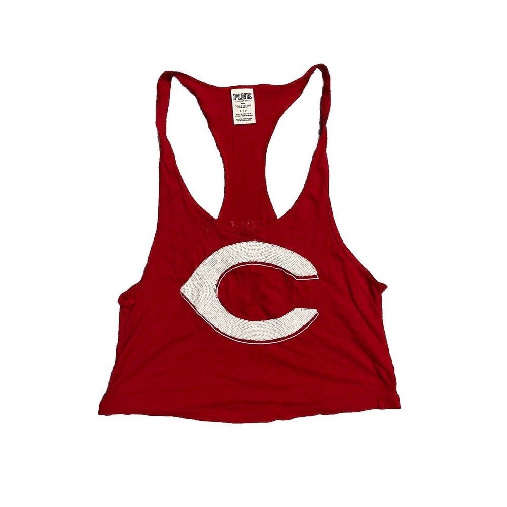 Cincinnati Reds Victoria Secret Pink 5th & Ocean Tank Top With Sequins Small